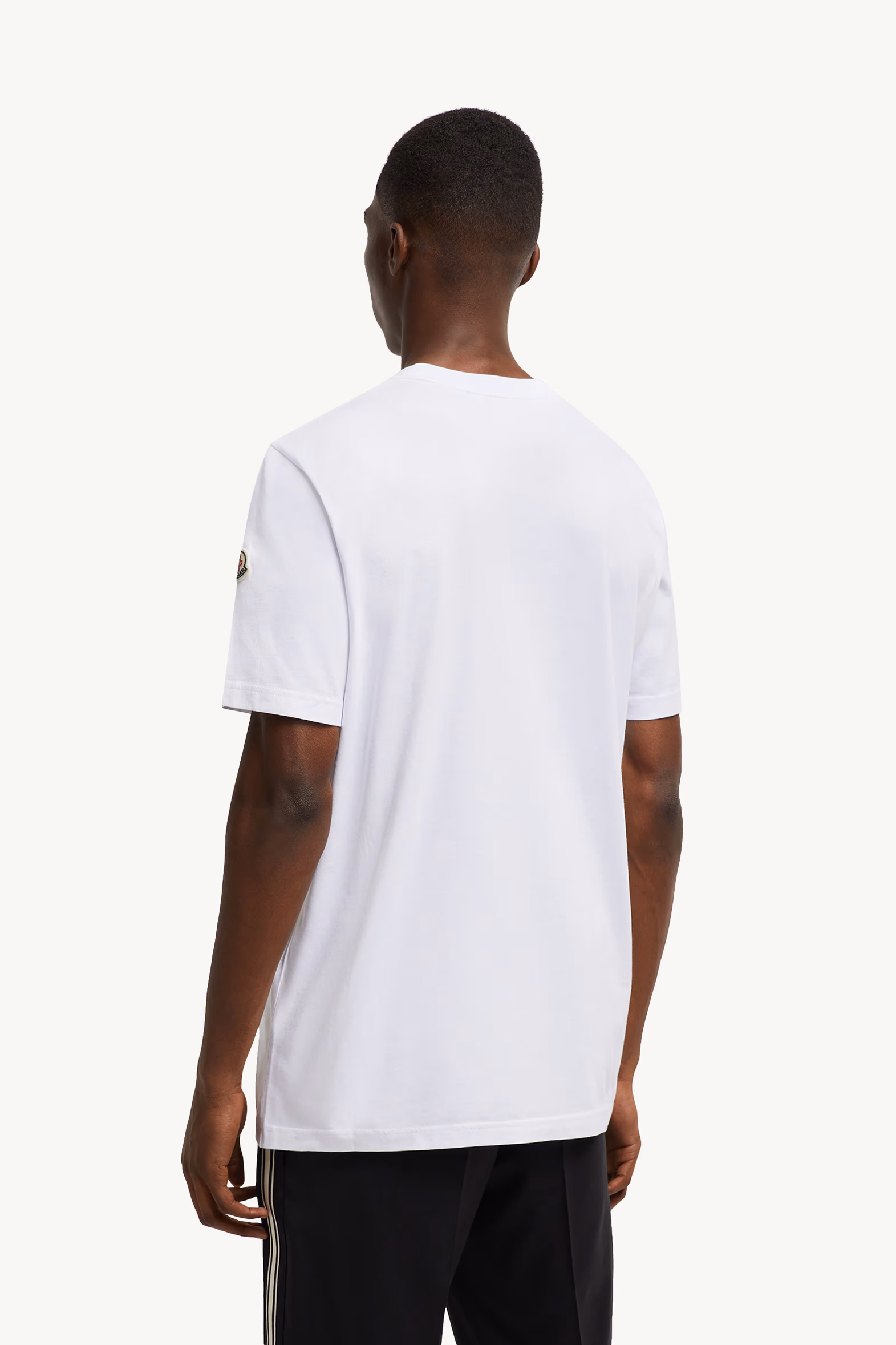 Camiseta de algodón con motivo de logotipo universitario Hombre Blanco Óptico Moncler 5